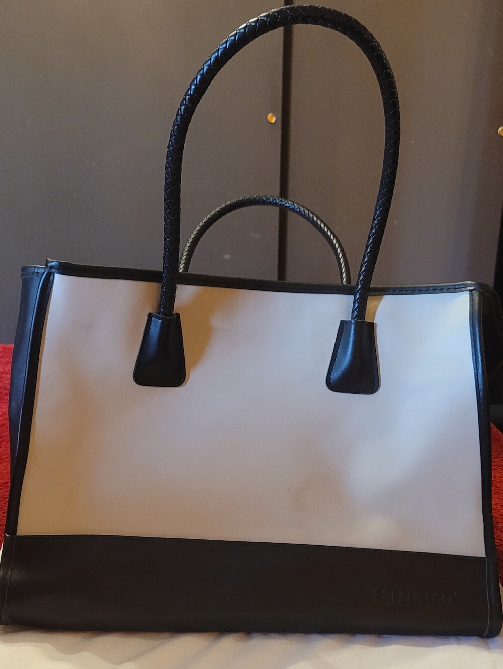 Tanger black and cream large tote